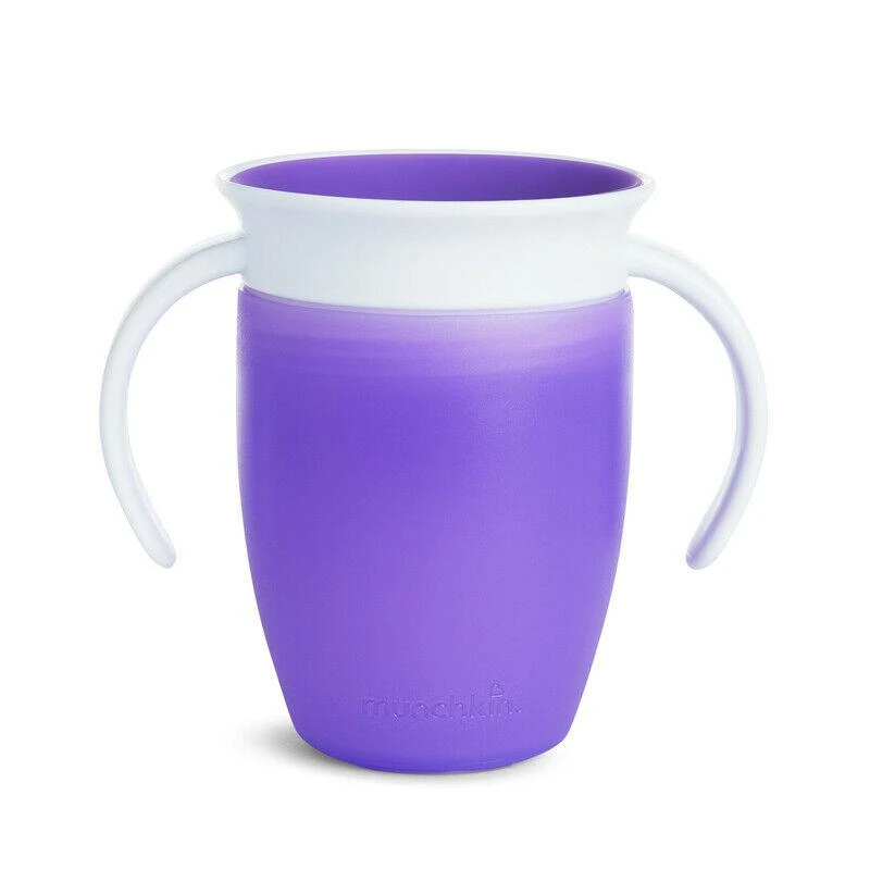 MUNCHKIN mokymosi puodelis MIRACLE 360, violetinės spalvos, 6 mėn+, 207 ml, 05162102