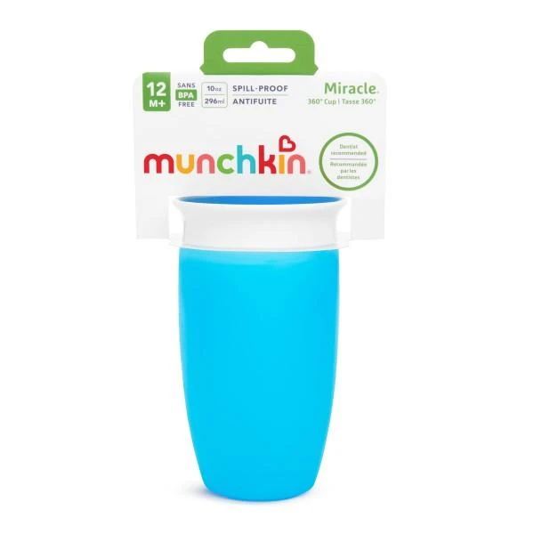 MUNCHKIN puodelis, Miracle 360, mėlynos spalvos, 12mėn+, 296ml, 01102802