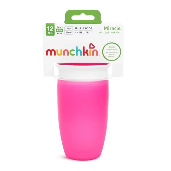 MUNCHKIN puodelis, Miracle 360, rožinės spalvos, 12mėn+, 296ml, 01102902