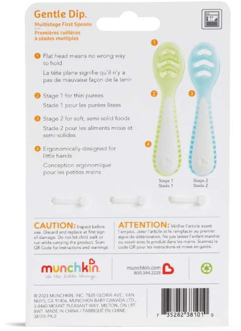 MUNCHKIN šaukšteliai, 3 vnt., Gentle Dip, Mėlyna-Žalias, 4 mėn.+, 90262P
