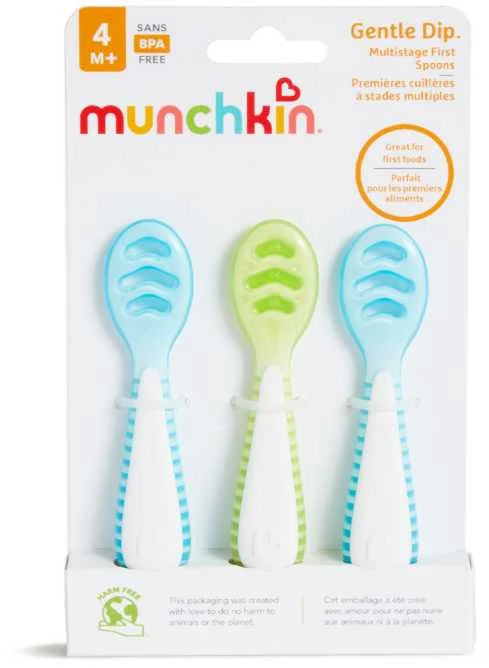 MUNCHKIN šaukšteliai, 3 vnt., Gentle Dip, Mėlyna-Žalias, 4 mėn.+, 90262P