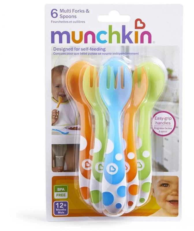 MUNCHKIN 12+ mėn. plastikiniai stalo įrankiai, 3 komplektai