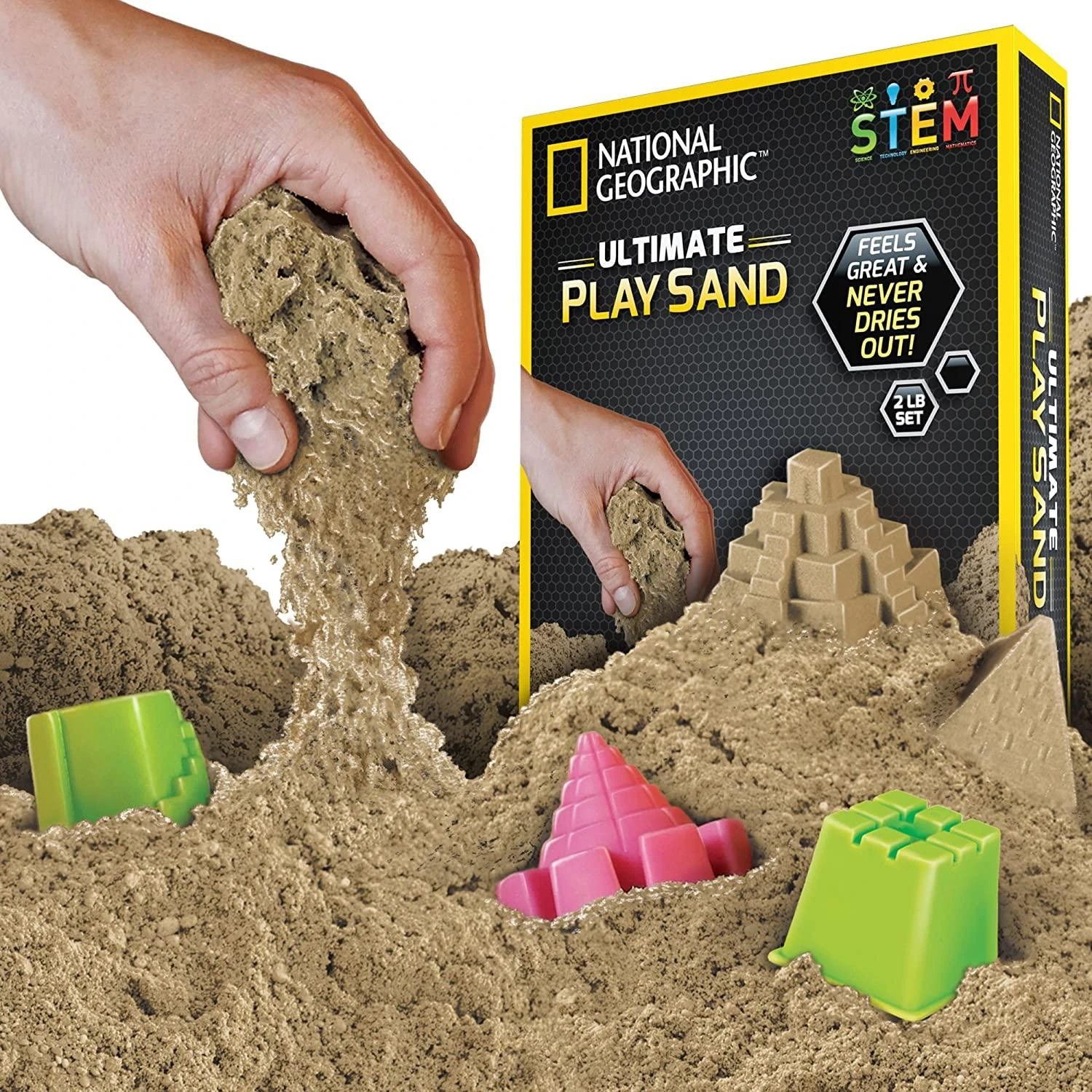 National Geographic kinetinio smėlio rinkinys, rudas