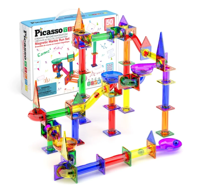 PICASSO TILES Magnetinis konstruktorius Marble run 50 det., PTG50