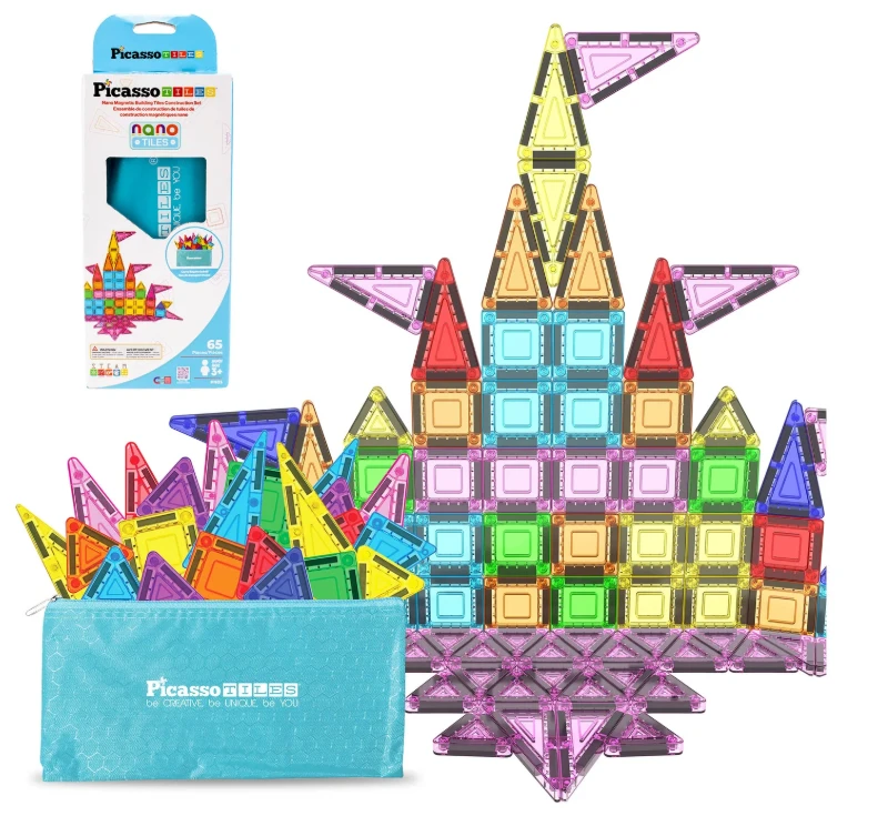 PICASSO TILES Magnetinis konstruktorius Construction set with Pieštukas box 65 det., PN03