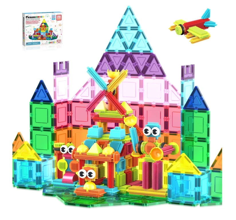 PICASSO TILES Magnetinis konstruktorius Building blocks set 75 det., PTE21