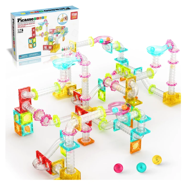 PICASSO TILES Magnetinis konstruktorius Marble run 100 det., PTMG100