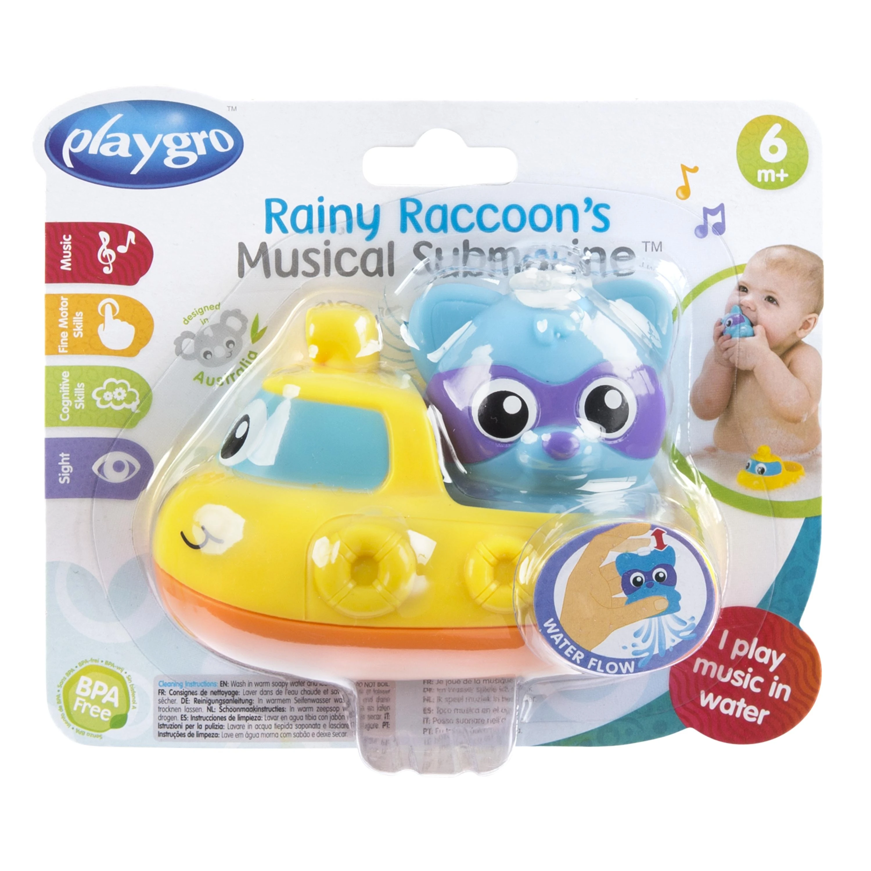 PLAYGRO vonios žaislas Rainy Raccoon's Submarine, 4087629