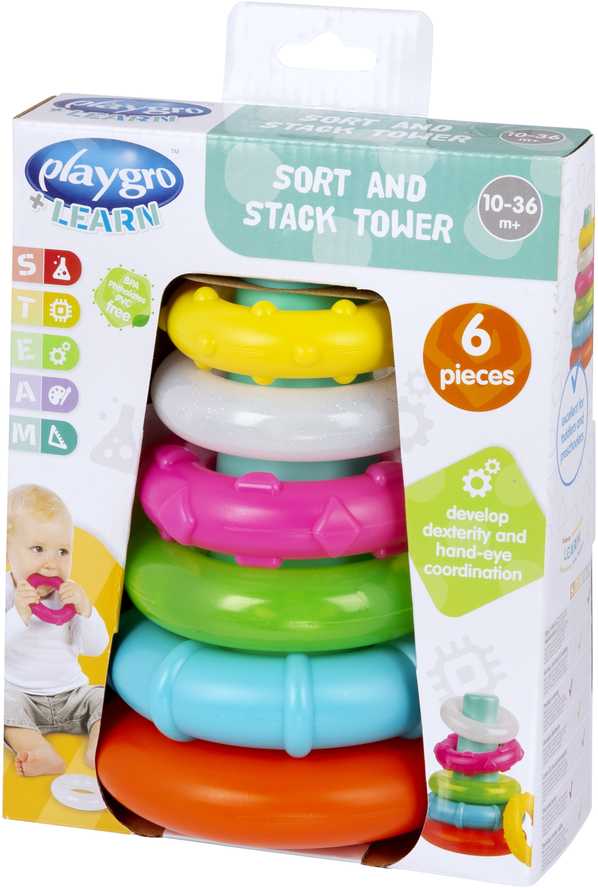 PLAYGRO žaidimas Piramidė – kramtukas Sort And Stack, 4088543