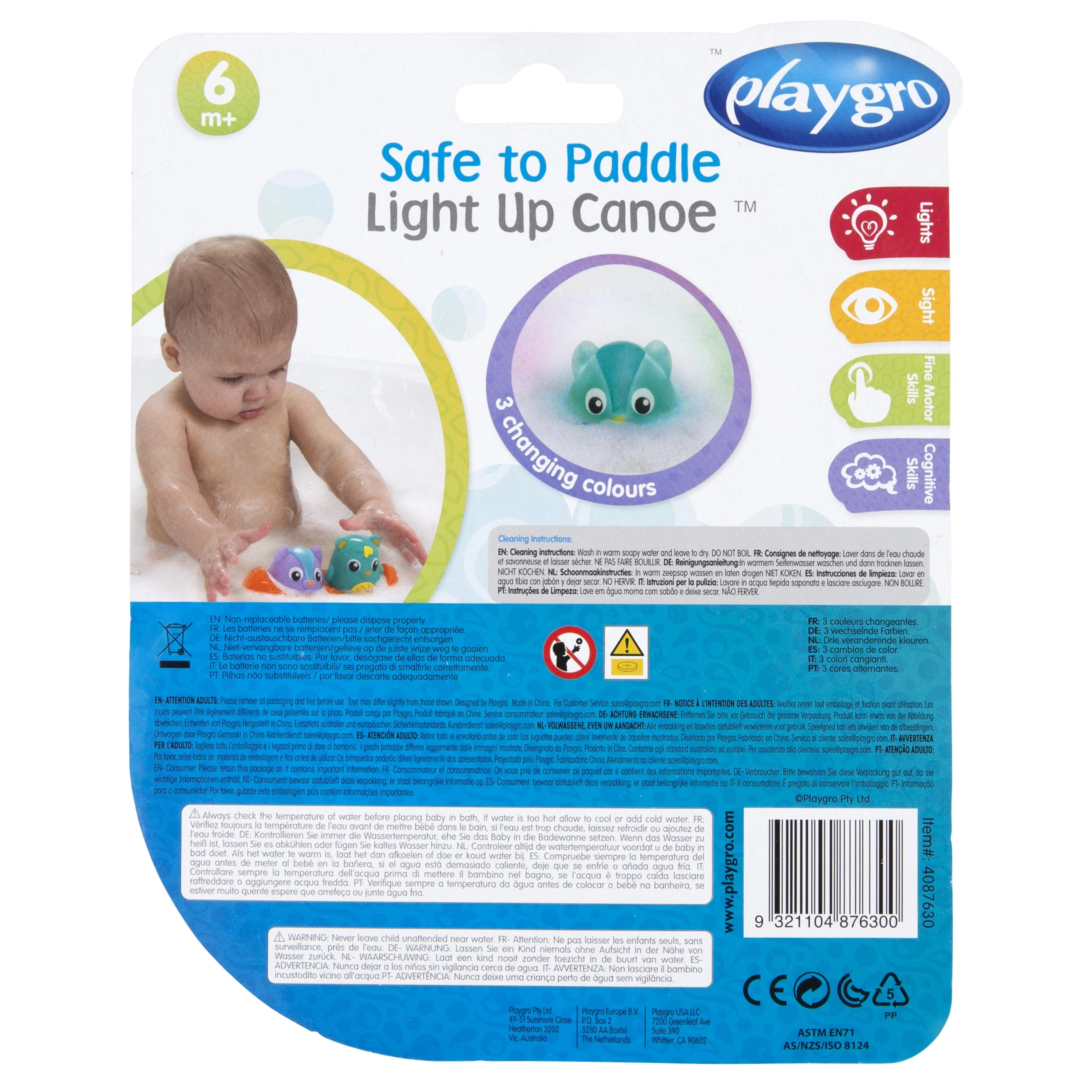 PLAYGRO žaislas Safe to Paddle Light up Canoe, 4087630