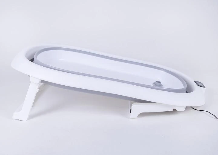 PRIMABOBO silikoninė sulankstoma vonelė su termometru, pilka, 79 cm, HB_ws_G