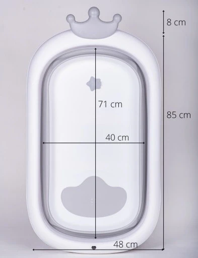 PRIMABOBO silikoninė sulankstoma vonelė, balta, CROWN, 85 cm, FT067