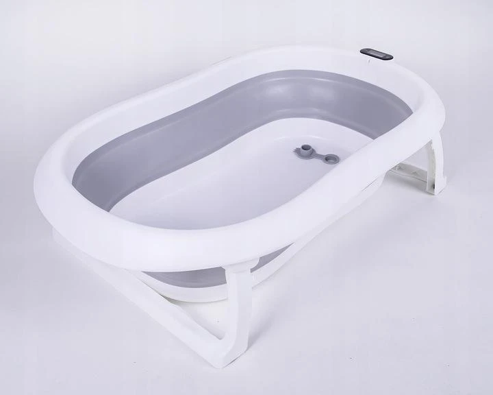 PRIMABOBO silikoninė sulankstoma vonelė su termometru, pilka, 79 cm, HB_ws_G