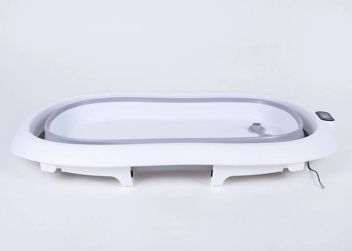 PRIMABOBO silikoninė sulankstoma vonelė su termometru, pilka, 79 cm, HB_ws_G