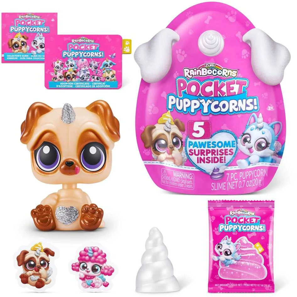 Zuru RAINBOCORNS figūrėlė su aksesuarais Pocket Puppycorn, 1 serija, 5 aksesuarai