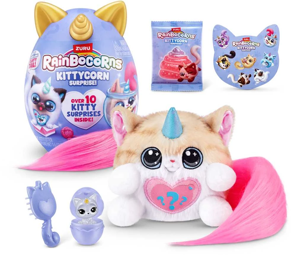RAINBOCORNS pliušinis žaislas su aksesuarais Kittycorn Surprise, 3 serija, asort., 92104