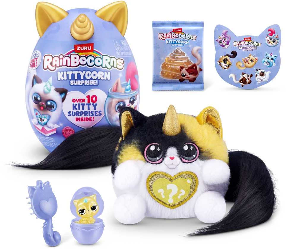 RAINBOCORNS pliušinis žaislas su aksesuarais Kittycorn Surprise, 3 serija, asort., 92104