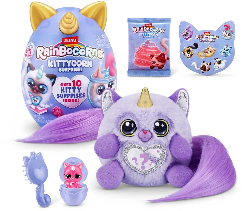 RAINBOCORNS pliušinis žaislas su aksesuarais Kittycorn Surprise, 3 serija, asort., 92104