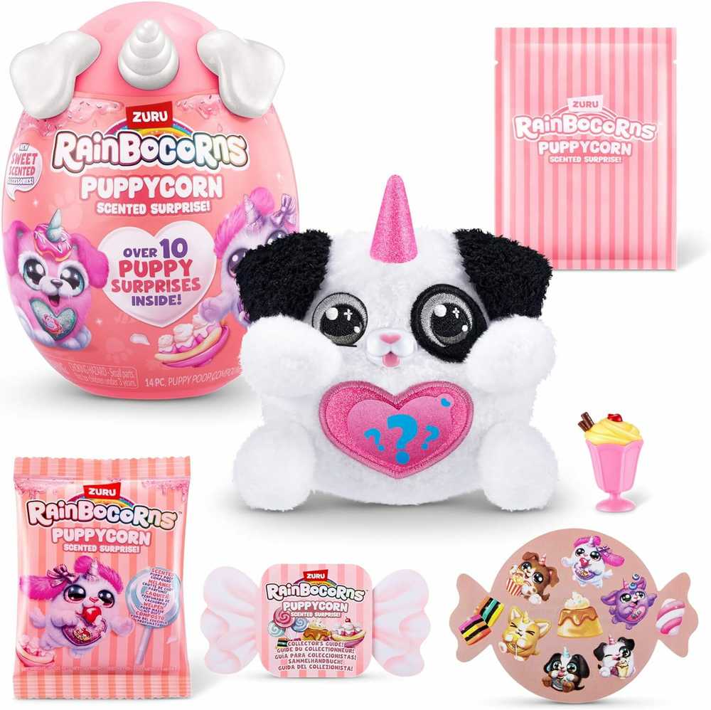 Zuru RAINBOCORNS pliušinis žaislas su aksesuarais Puppycorn Surprise, 9298