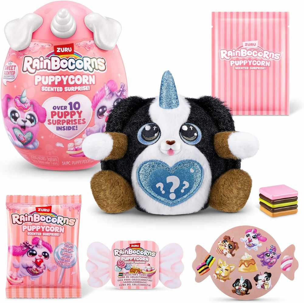 Zuru RAINBOCORNS pliušinis žaislas su aksesuarais Puppycorn Surprise, 9298