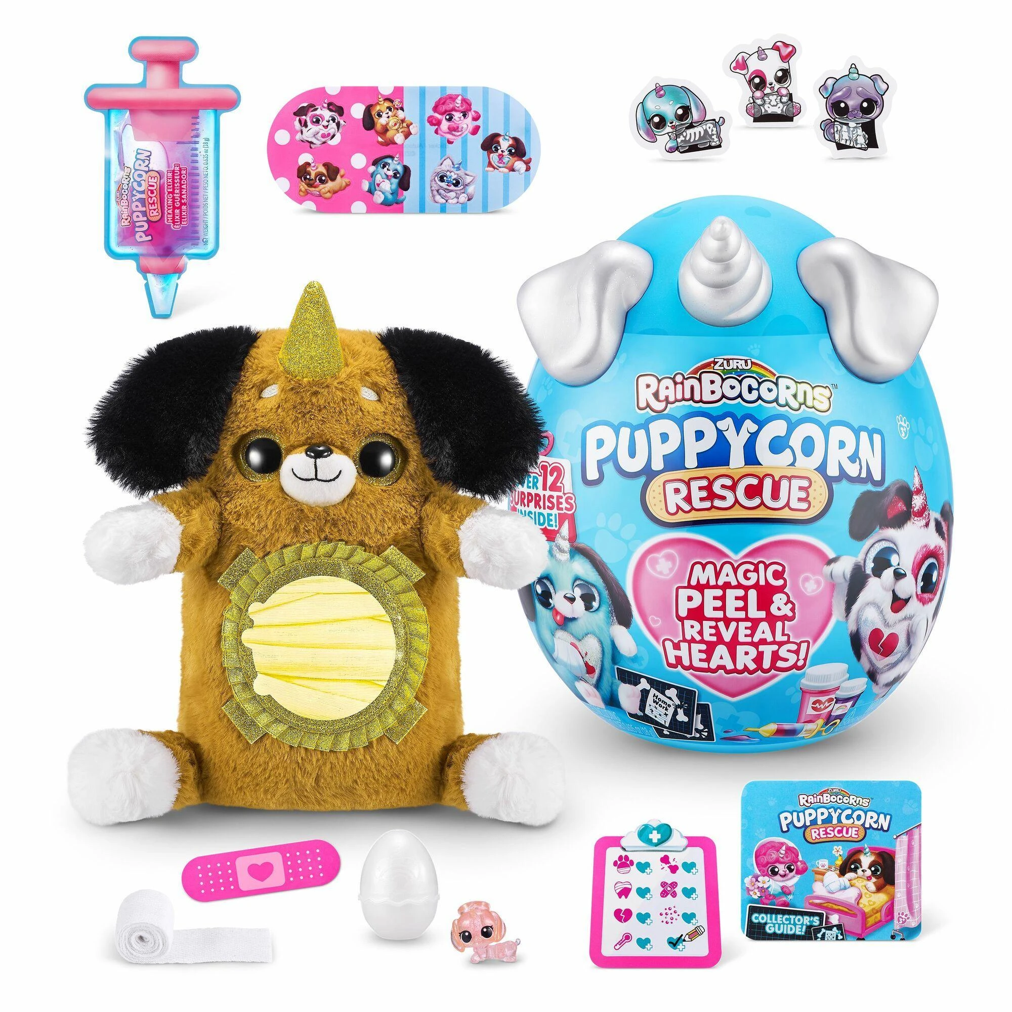 Zuru RAINBOCORNS pliušinis žaislas su aksesuarais Puppycorn Rescue, 9261