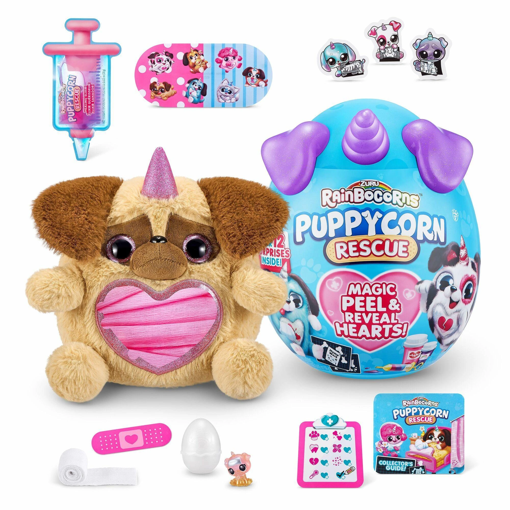 Zuru RAINBOCORNS pliušinis žaislas su aksesuarais Puppycorn Rescue, 9261