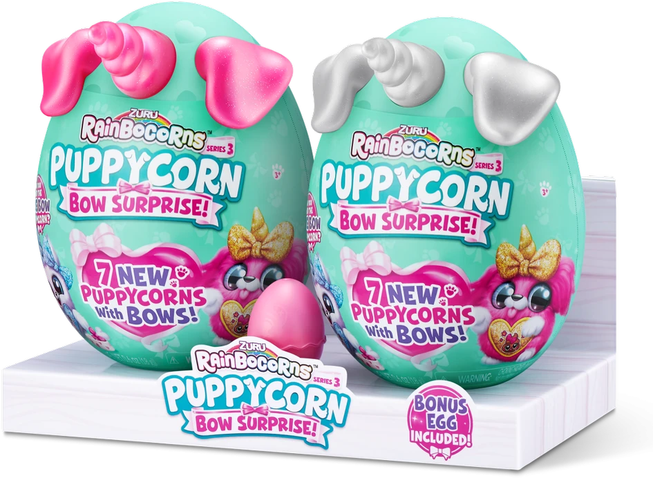 RAINBOCORNS pliušinių žaislų rinkinys Sparkle Heart Surprise Combo, 6 serija, Puppycorn Surprise Bow, 2 vnt, 9275