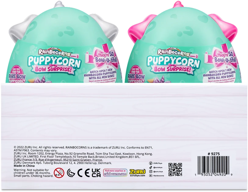 RAINBOCORNS pliušinių žaislų rinkinys Sparkle Heart Surprise Combo, 6 serija, Puppycorn Surprise Bow, 2 vnt, 9275