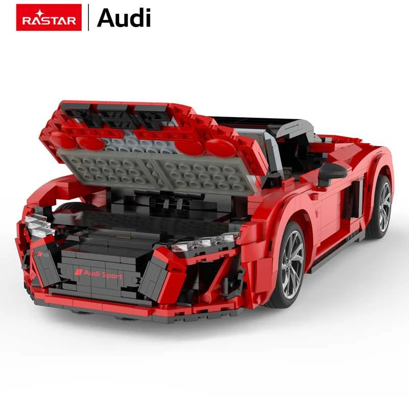 RASTAR 1:14 mastelio surenkamas automodelis AUDI R8 Spyder Bricks, 93800