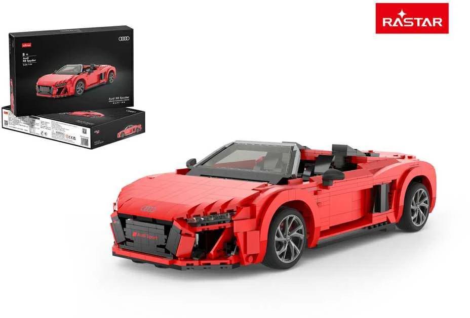 RASTAR 1:14 mastelio surenkamas automodelis AUDI R8 Spyder Bricks, 93800