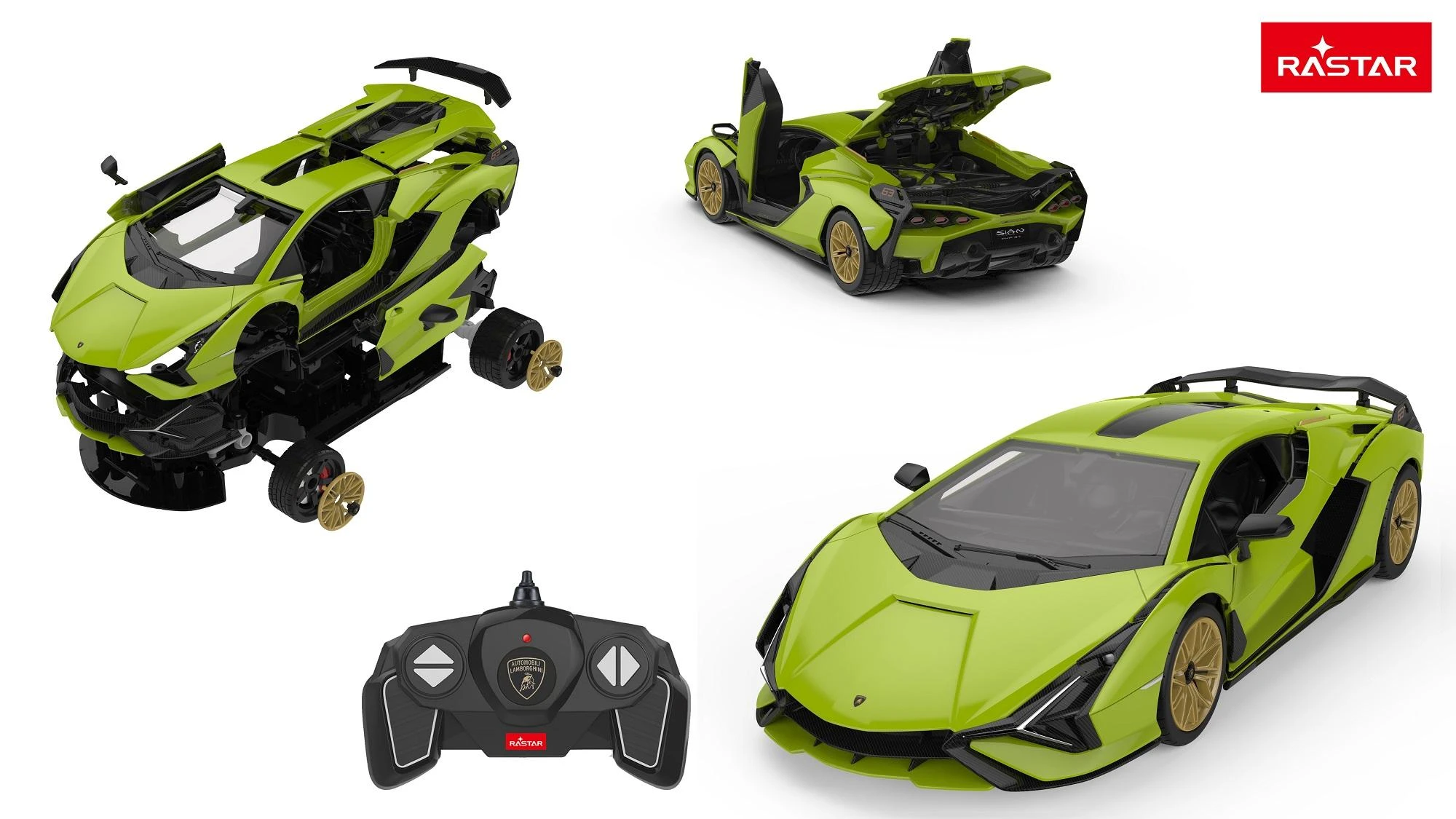 RASTAR 1:18 mastelio valdomas automodelis-konstruktorius Lamborghini Sian, 97400