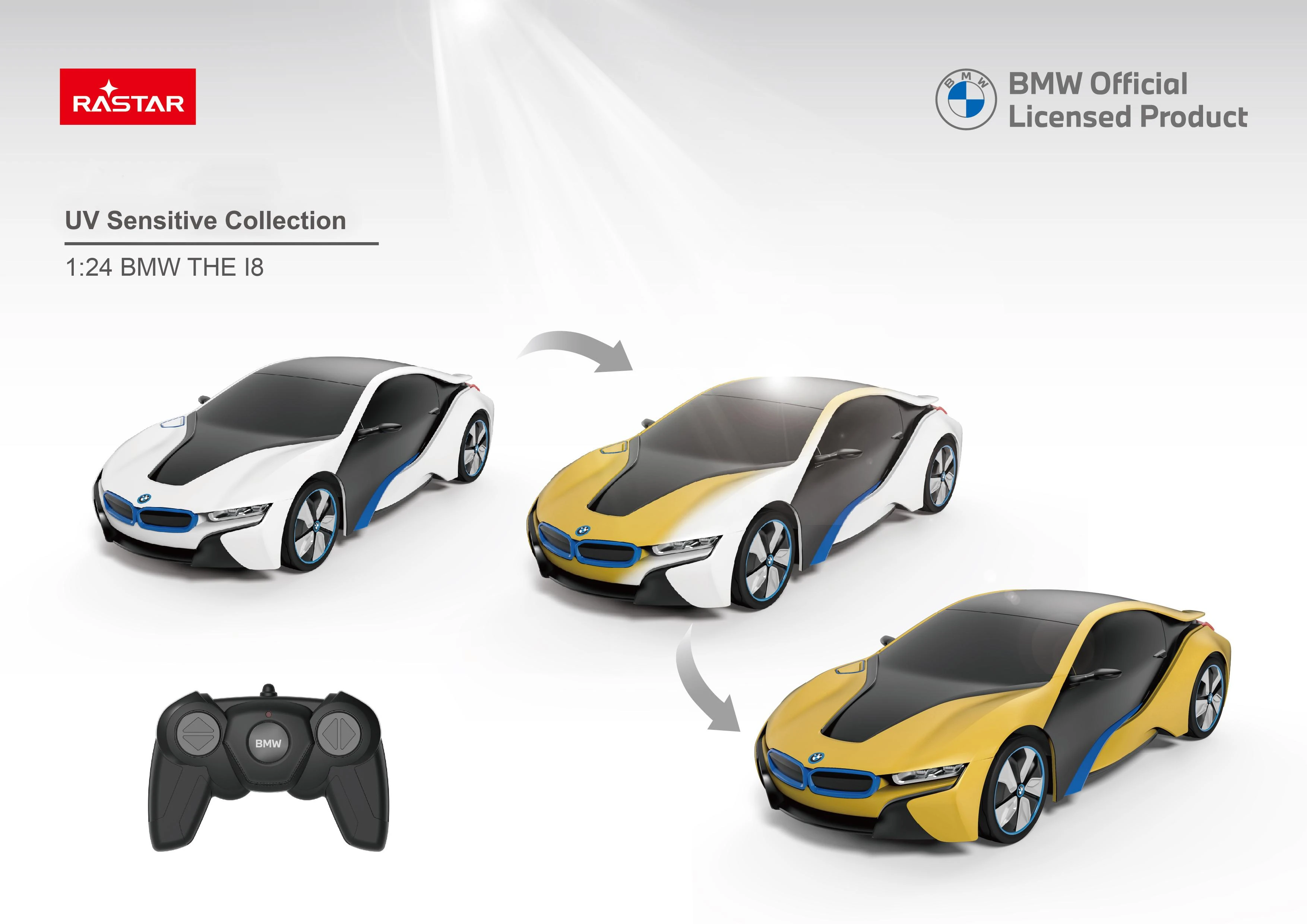 RASTAR 1:24 mastelio valdomas automodelis BMW i8-UV, 48400-4