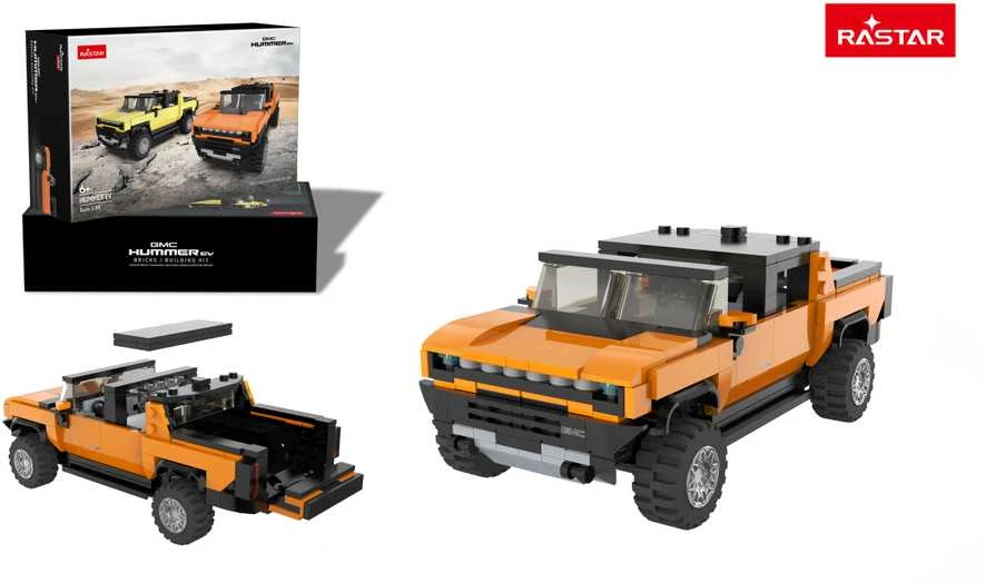 RASTAR 1:30 surenkamas automodelis Hummer EV, asort., oranžinis/geltonas, 454 dalys, 93700
