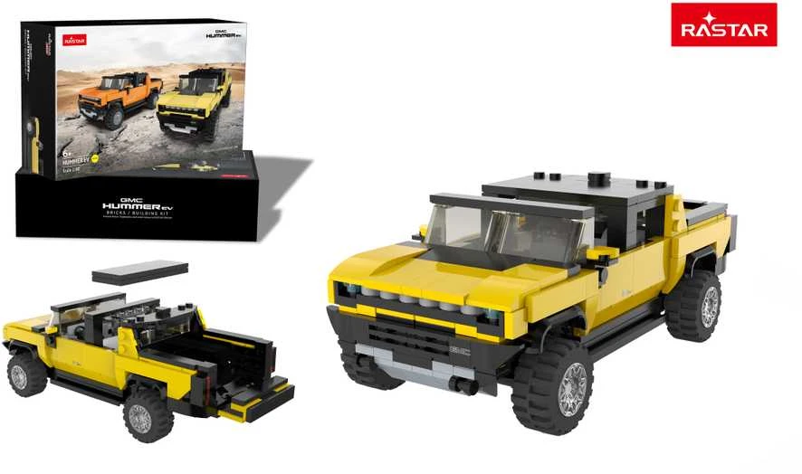 RASTAR 1:30 surenkamas automodelis Hummer EV, asort., oranžinis/geltonas, 454 dalys, 93700