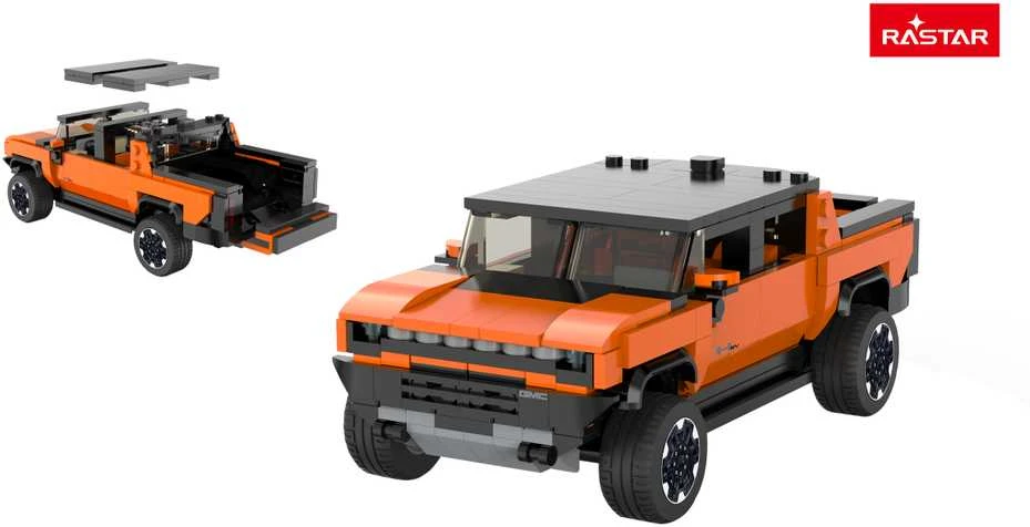 RASTAR 1:30 surenkamas automodelis Hummer EV, asort., oranžinis/geltonas, 454 dalys, 93700