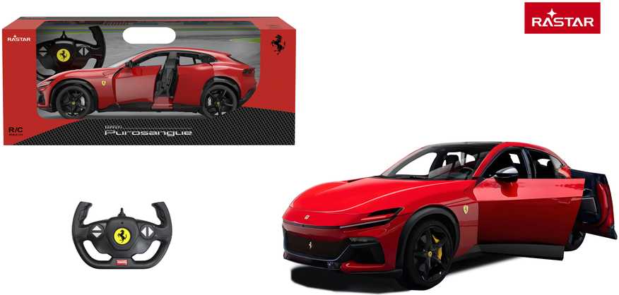 Nuotoliniu būdu valdomas Ferrari Purosangue 1:14 raudonas RASTAR