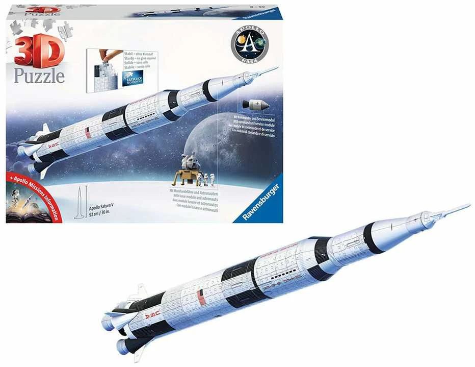 Ravensburger 3D Dėlionė 504 vnt. - Apollo Saturn V raketa