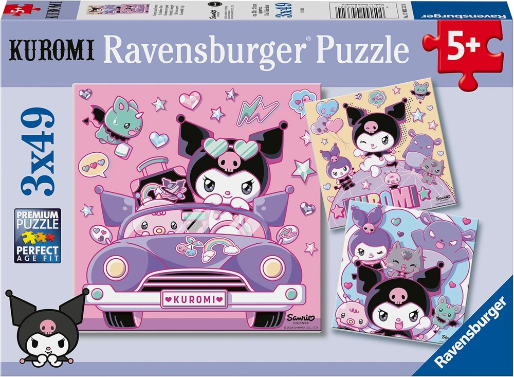 Ravensburger Dėlionė 3x49 vnt. - Hello Kitty: Kuromi gastrolės