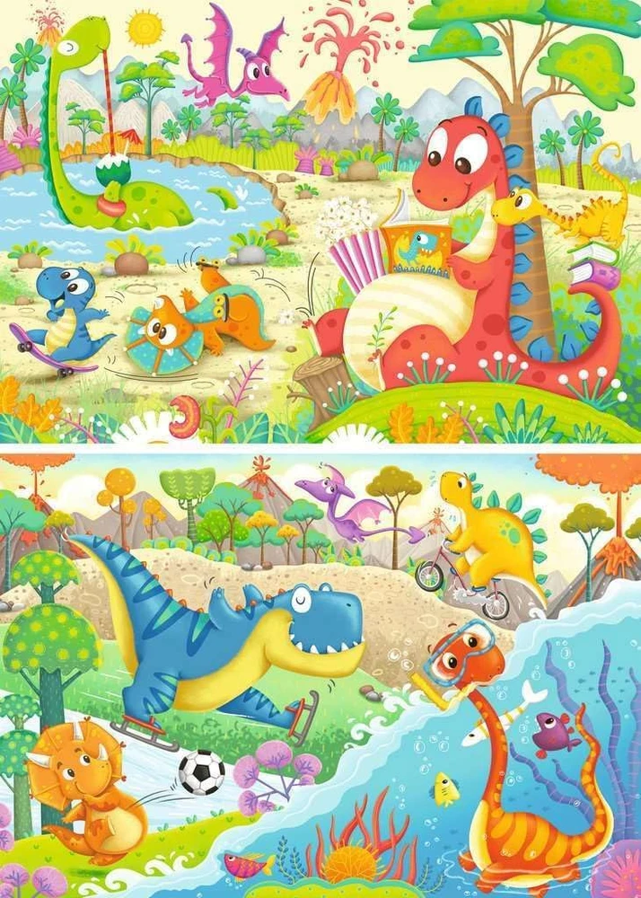 RAVENSBURGER Dėlionė dėlionė Mano dino draugai, 2x12 det., 05246 2