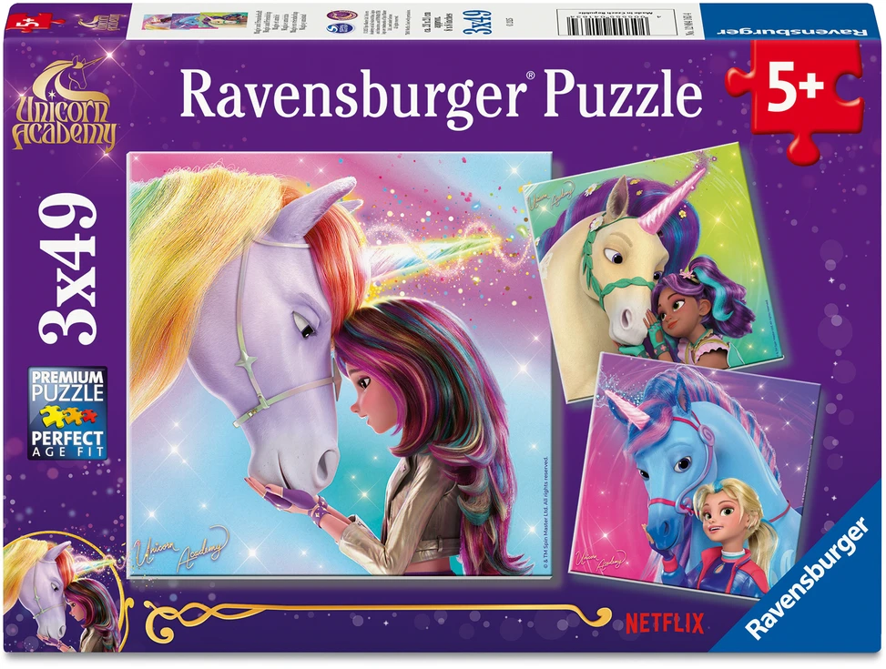 Ravensburger Dėlionė 3x49 vnt. - Vienaragio akademija