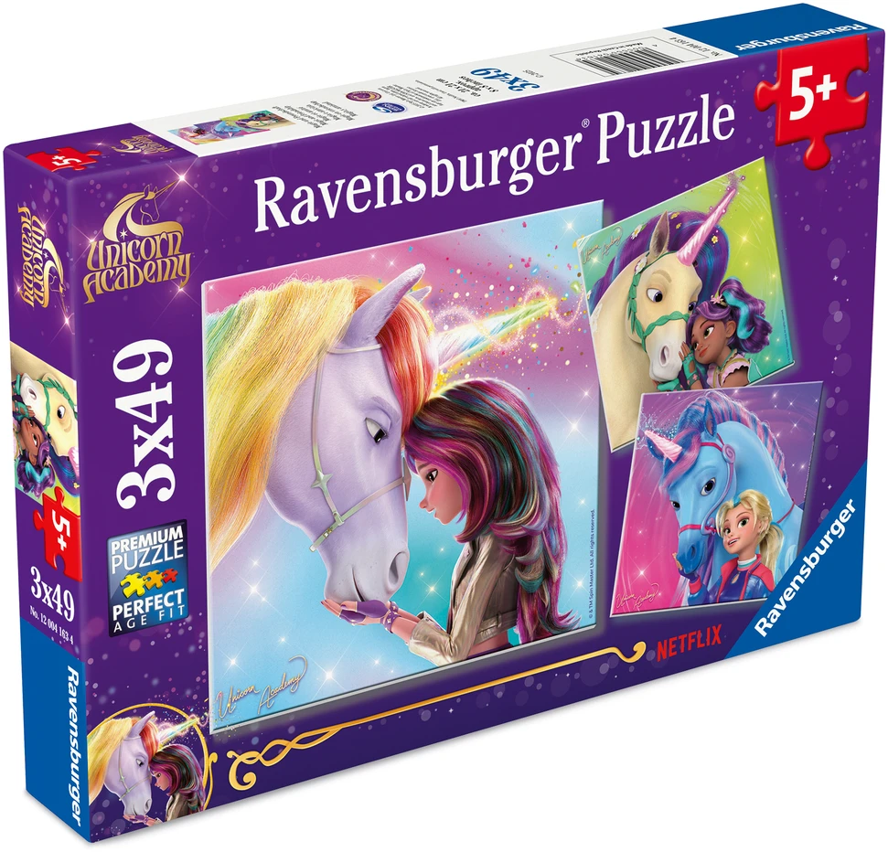 Ravensburger Dėlionė 3x49 vnt. - Vienaragio akademija