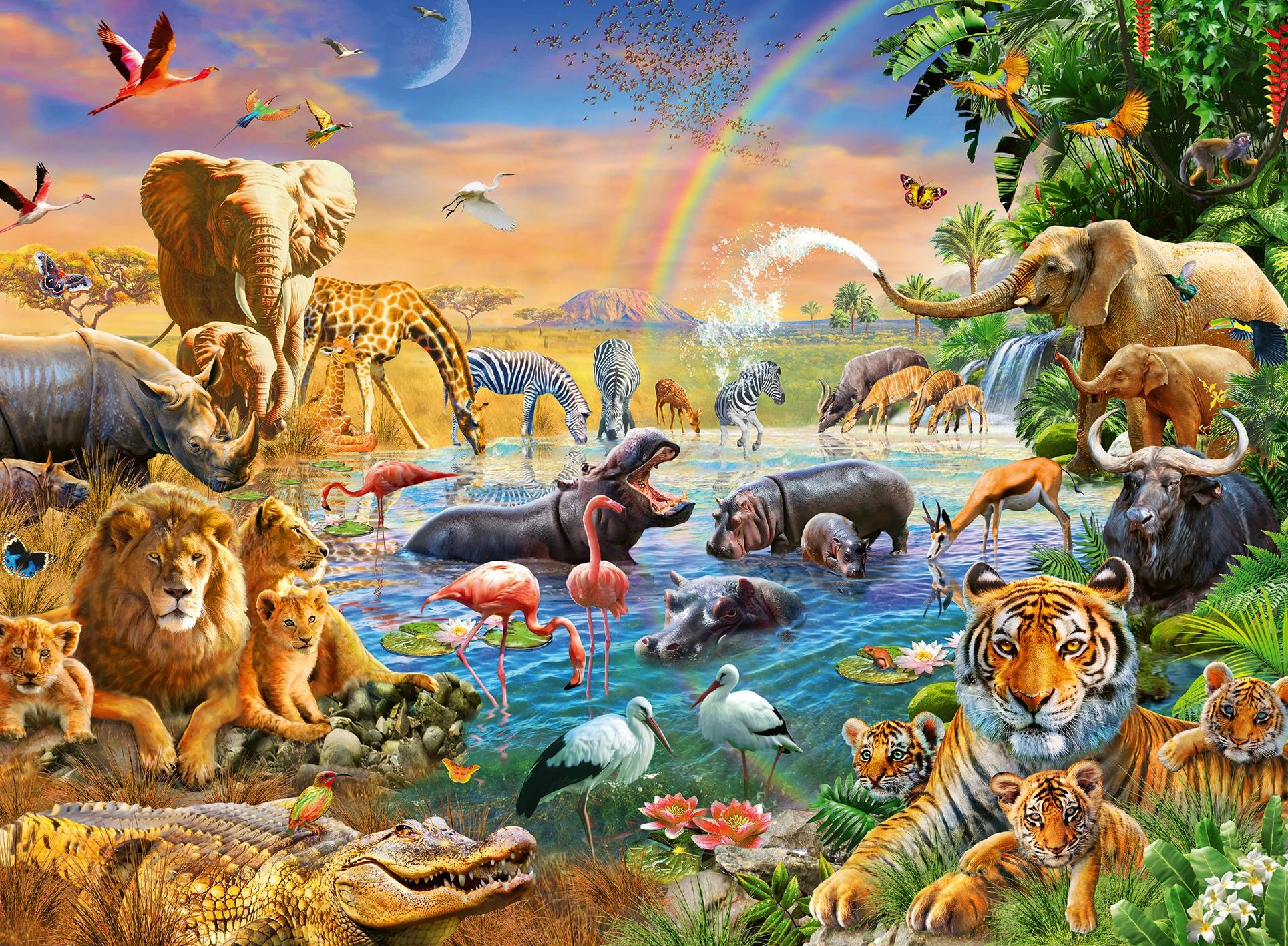 RAVENSBURGER dėlionė Vandens versmė savanoje, 100 det., 12910
