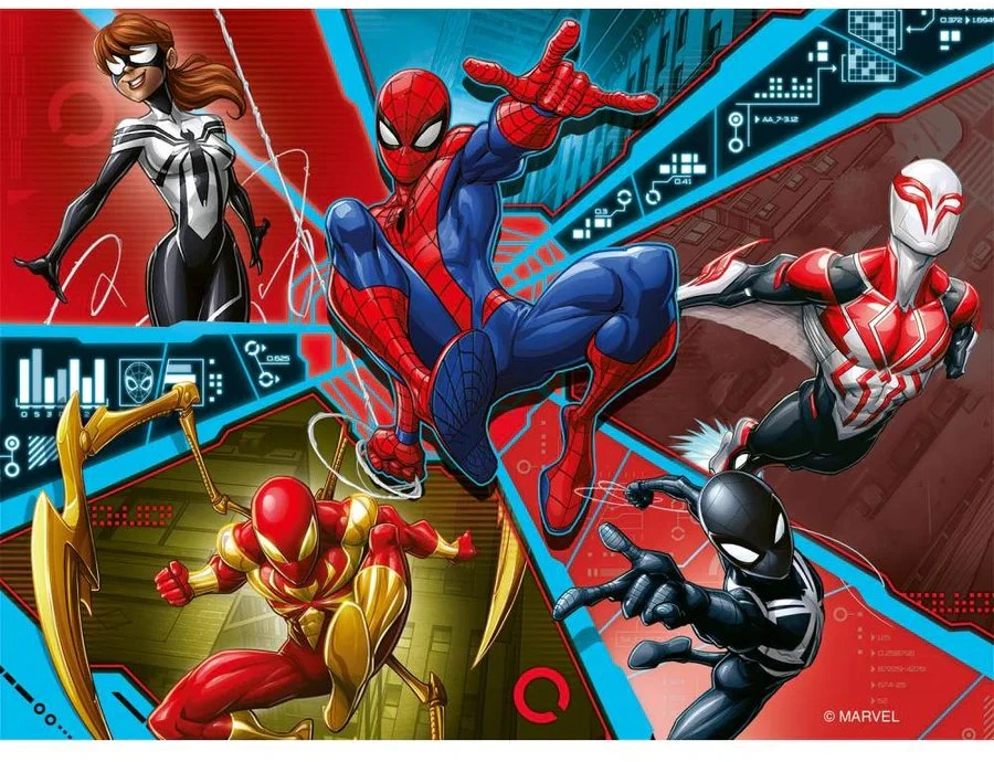 RAVENSBURGER vaikiška dėlionė Spider-Man, 12/16/20/24 det., 12004201
