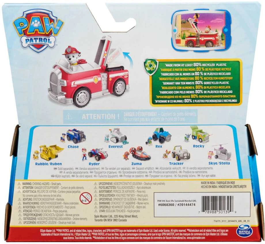 Spin Master PAW PATROL transporto priemonė Basic Sustainable Marshall, 6071209