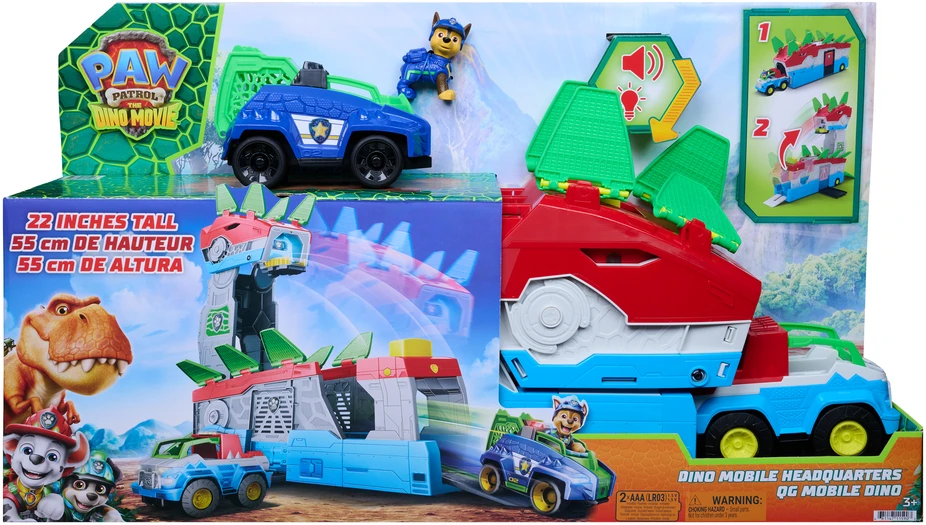 Spin Master PAW PATROL transporto priemonės žaidimų rinkinys Dino Mobile Headquarters, 6076044