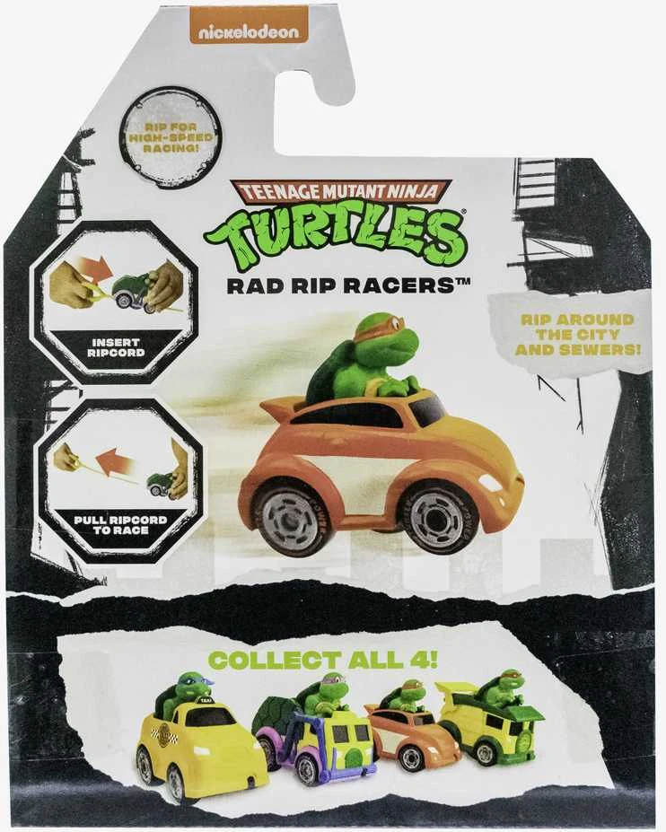 TMNT mašinėlė su figūrėle Rad Rip Racers, asort., 71046