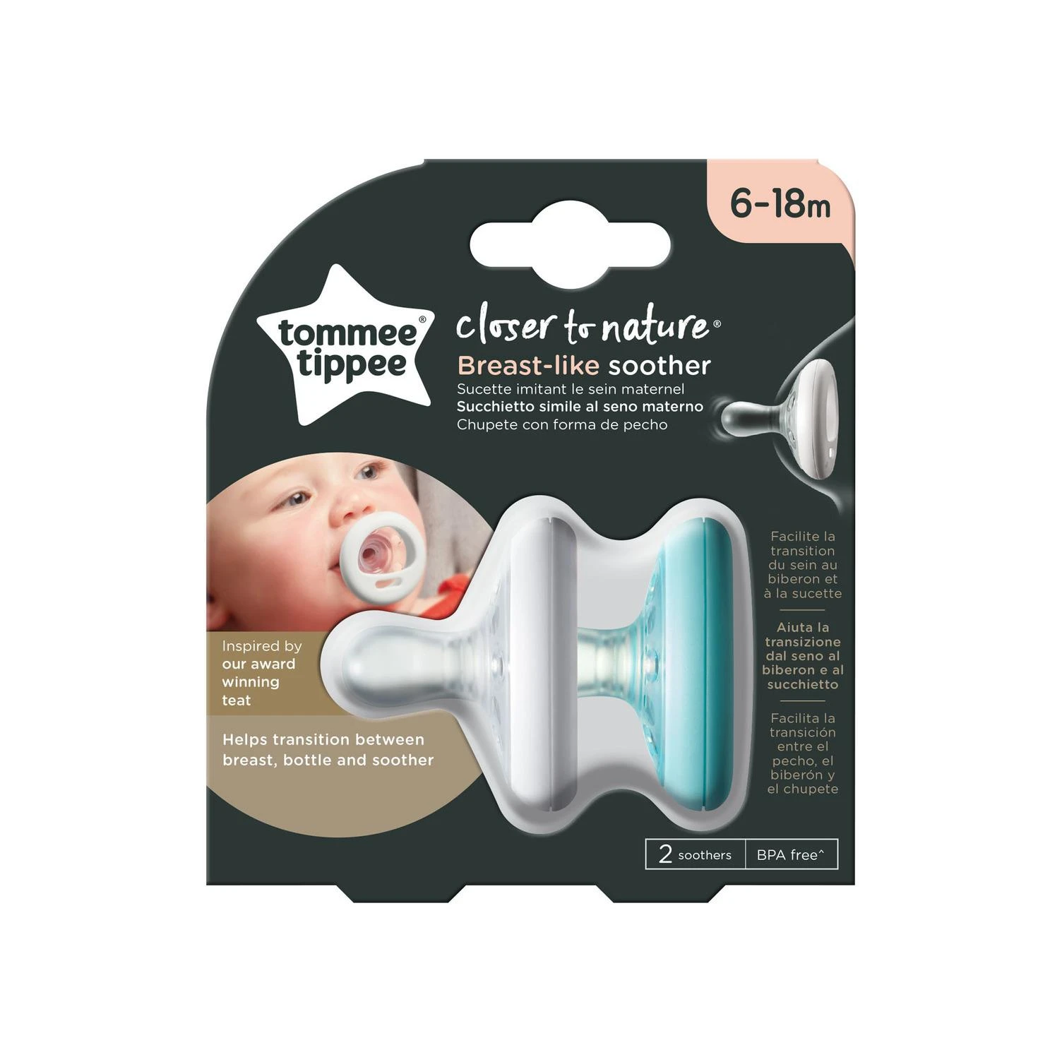 TOMMEE TIPPEE čiulptukai, 6-18 mėn., 2 vnt., 43343005