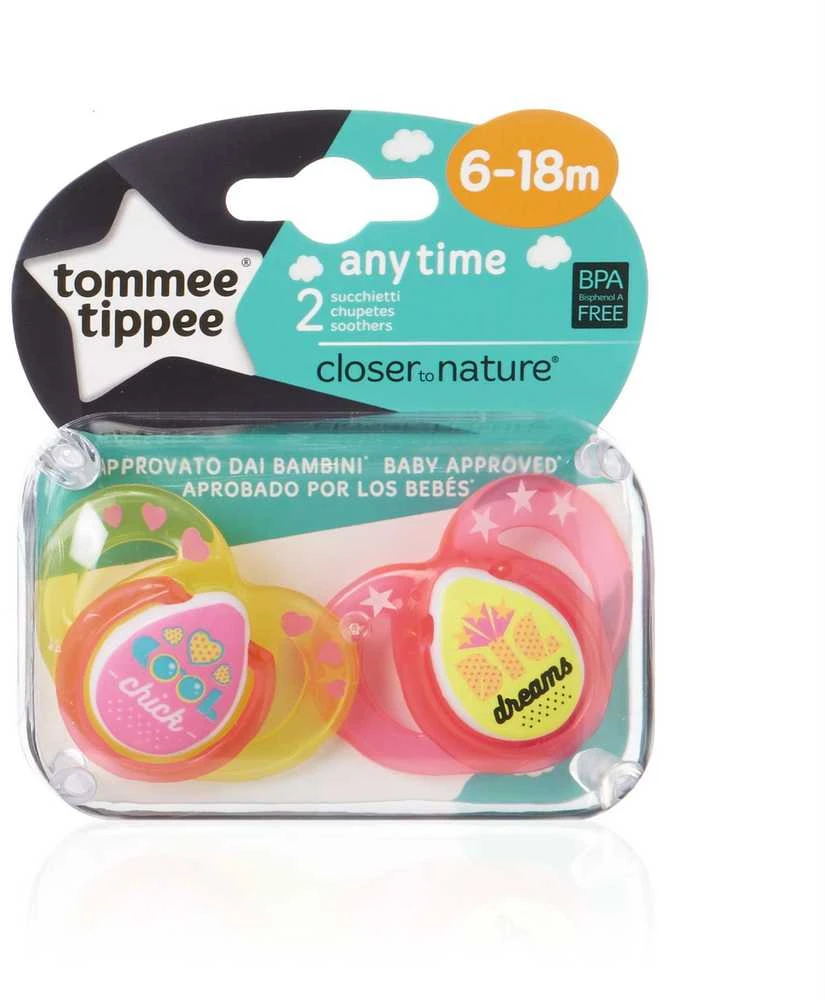 TOMMEE TIPPEE silikoniniai čiulptukai ANYTIME, 2 vnt., 6-18 mėn., 43354499