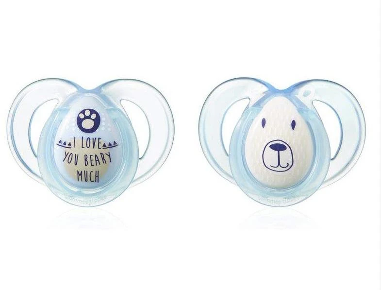TOMMEE TIPPEE silikoniniai čiulptukai NIGHT STYLE, 6-18 mėn., 2 vnt., 433661