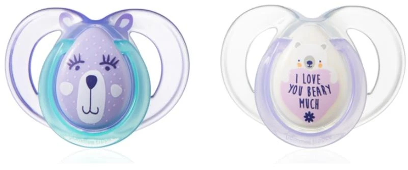 TOMMEE TIPPEE silikoniniai čiulptukai NIGHT STYLE, 6-18 mėn., 2 vnt., 433661